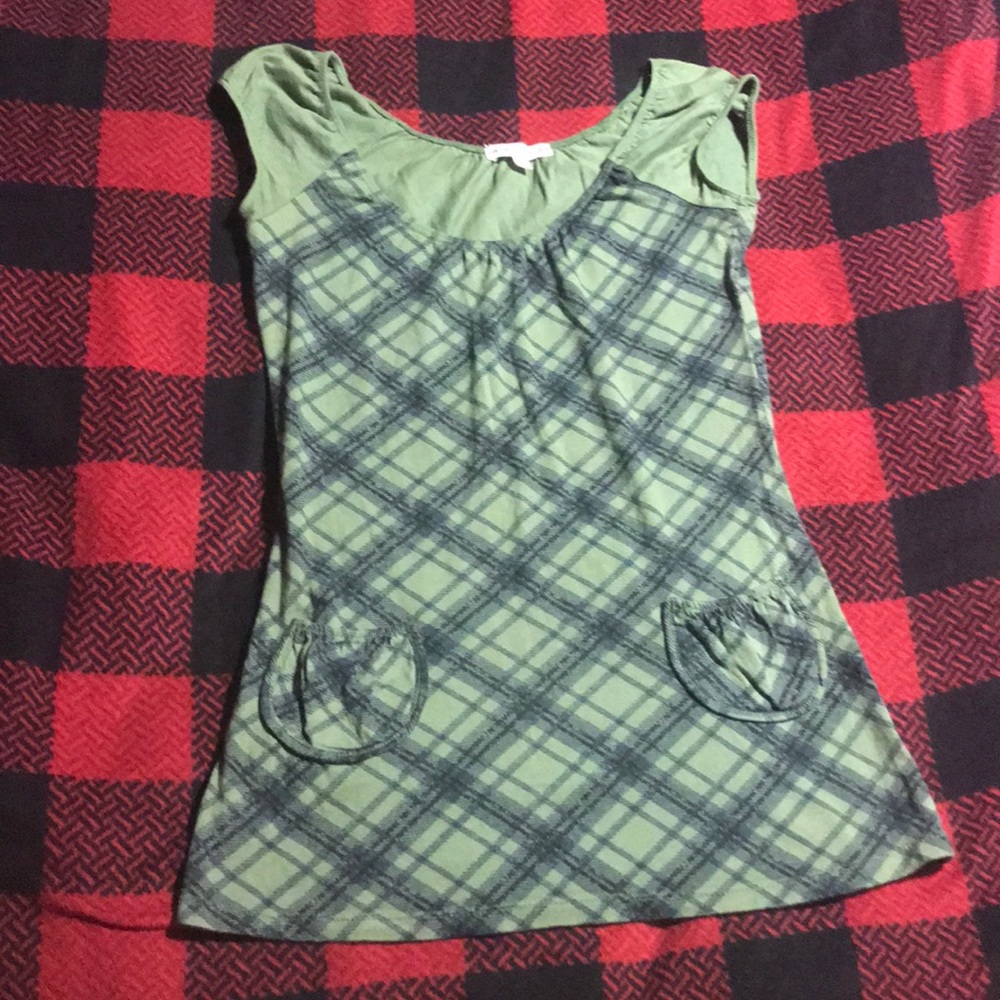 Green Plaid Tee